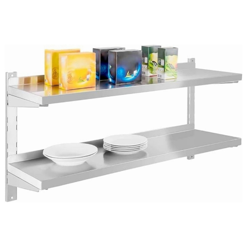 Commercial Kitchen Wall Panel - Étagère murale double couche en acier